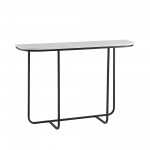 Harley 44" Modern Curved Entry Table - Faux White Marble/Gold