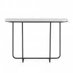 Harley 44" Modern Curved Entry Table - Faux White Marble/Black