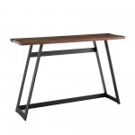 46" Faux Wrap Leg Modern Industrial Entry Table - Dark Walnut