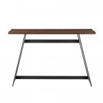 46" Faux Wrap Leg Modern Industrial Entry Table - Dark Walnut