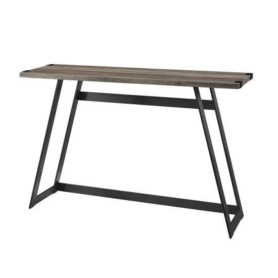 46" Faux Wrap Leg Modern Industrial Entry Table - Grey Wash