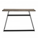 46" Faux Wrap Leg Modern Industrial Entry Table - Grey Wash