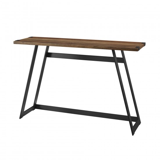 46" Faux Wrap Leg Modern Industrial Entry Table - Rustic Oak