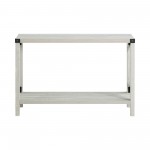 46" Rustic Farmhouse Metal X Entry Table - Stone Grey
