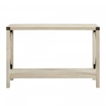 46" Rustic Farmhouse Metal X Entry Table - White Oak