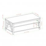 48" A Frame Farmhouse Coffee Table - Faux White Marble/Natural Walnut