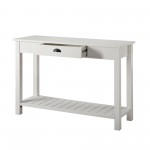 48" Country Style Entry Table - Brushed White