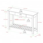 48" Country Style Entry Table - Brushed White