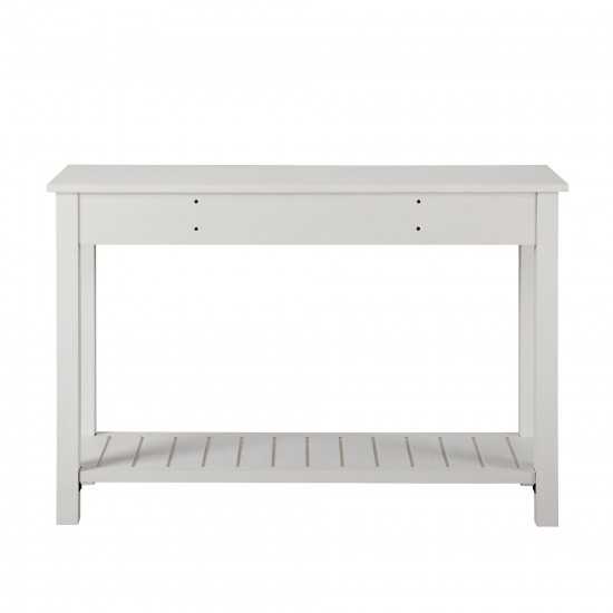 48" Country Style Entry Table - Brushed White