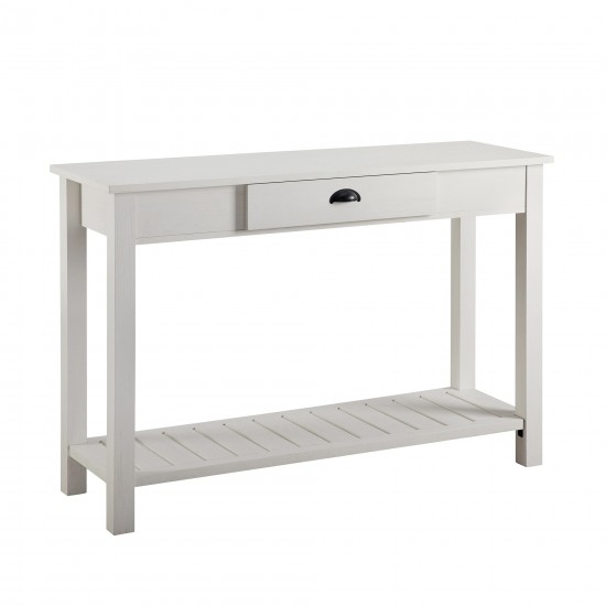 48" Country Style Entry Table - Brushed White