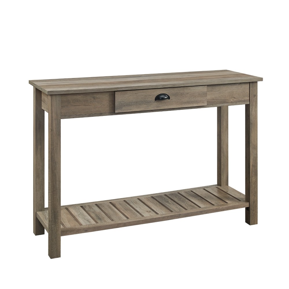 48" 1 Drawer Country Entry Table - Grey Wash