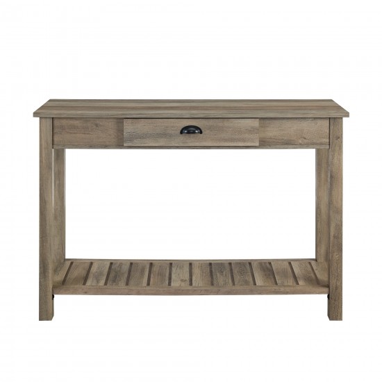 48" 1 Drawer Country Entry Table - Grey Wash