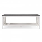 Natalee 48" Distressed Farmhouse Coffee Table - Grey/White Wash