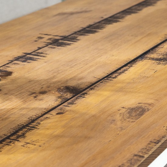 Natalee 48" Distressed Farmhouse Coffee Table - Rustic Oak/White Wash