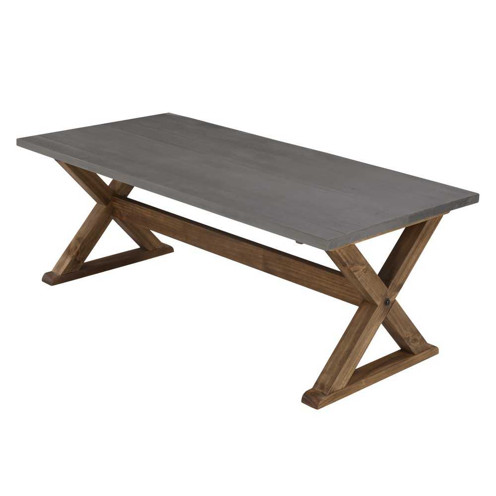 Robin 48" X Leg Solid Wood Coffee Table - Grey/Brown