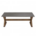 Robin 48" X Leg Solid Wood Coffee Table - Grey/Brown