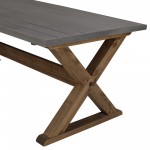 Robin 48" X Leg Solid Wood Coffee Table - Grey/Brown