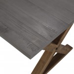 Robin 48" X Leg Solid Wood Coffee Table - Grey/Brown