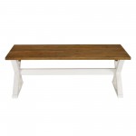 Robin 48" X Leg Solid Wood Coffee Table - Rustic Oak/White Wash