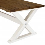 Robin 48" X Leg Solid Wood Coffee Table - Rustic Oak/White Wash