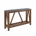 52" Modern Farmhouse Entryway Table - Faux Dark Concrete