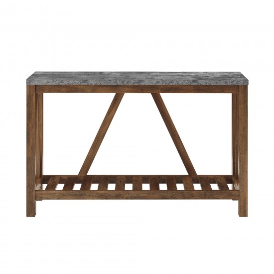 52" Modern Farmhouse Entryway Table - Faux Dark Concrete