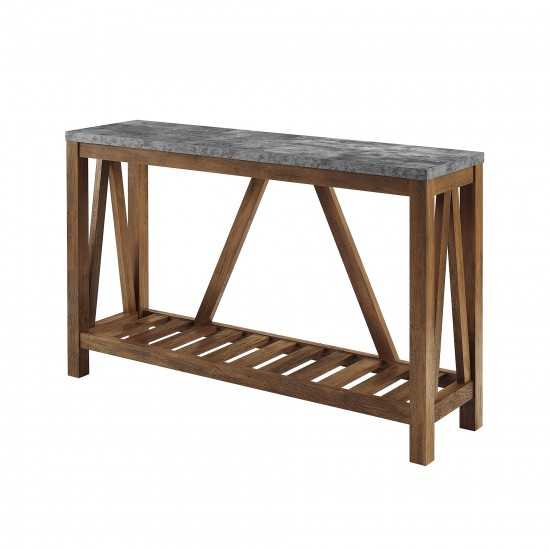 52" Modern Farmhouse Entryway Table - Faux Dark Concrete