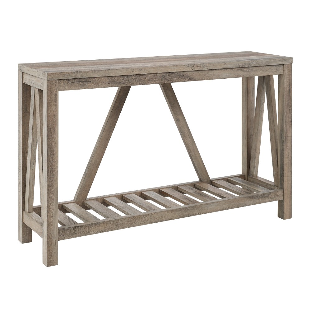 52" Modern Farmhouse Entryway Table - Grey Wash