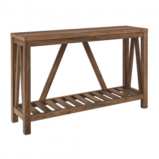 52" Rustic A Frame Entry Table - Rustic Oak