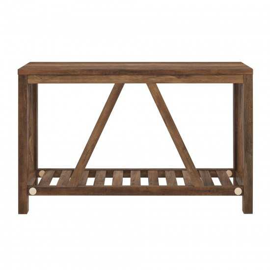 52" Rustic A Frame Entry Table - Rustic Oak