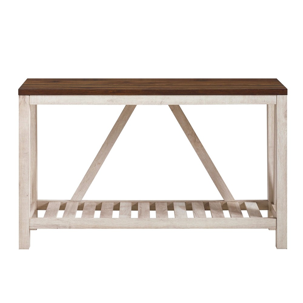 52" Rustic A Frame Entry Table - Dark Walnut/White Oak