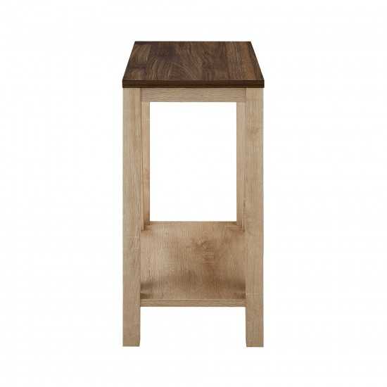 Narrow A Frame Side Table - Dark Walnut/White Oak
