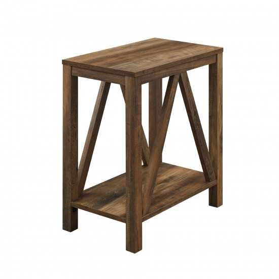 Narrow A Frame Side Table - Rustic Oak