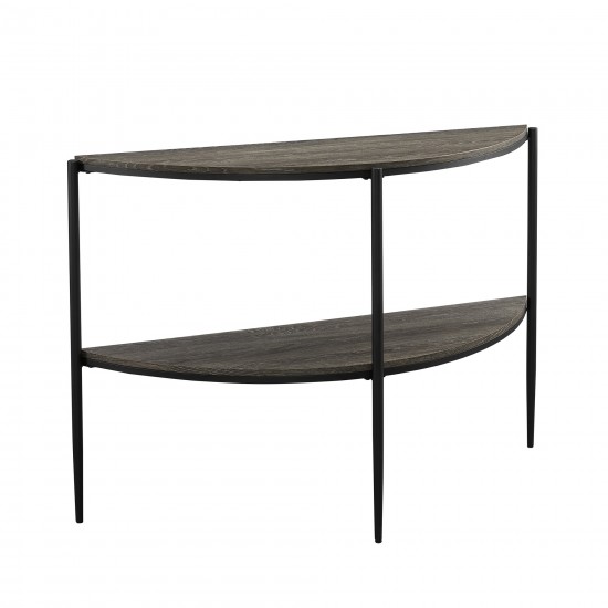 Ella 48" Half Round Tiered Entry Table - Cerused Ash