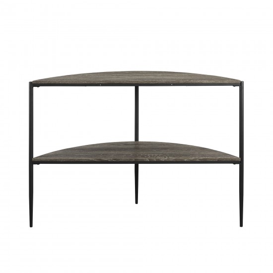 Ella 48" Half Round Tiered Entry Table - Cerused Ash