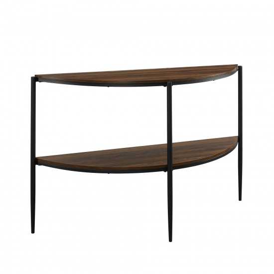 Ella 48" Half Round Tiered Entry Table - Dark Walnut