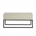 Modern 2-Drawer Faux Shagreen Coffee Table - Off White