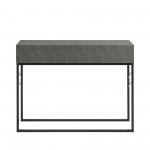 Modern 2-Drawer Faux Shagreen Entry Table - Grey