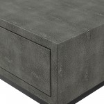 Modern 2-Drawer Faux Shagreen Entry Table - Grey