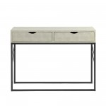 Modern 2-Drawer Faux Shagreen Entry Table - Off White