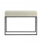 Modern 2-Drawer Faux Shagreen Entry Table - Off White