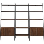 Arlo 3-Piece Storage Shelf Set - Dark Walnut