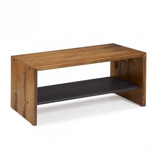 Alpine 42" Rustic Two-Tone Solid Wood Entry Bench - Amber