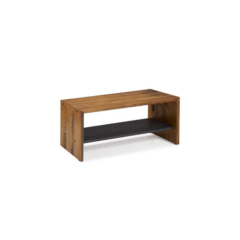 Alpine 42" Rustic Two-Tone Solid Wood Entry Bench - Amber