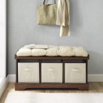 Essential 42" Modern Farmhouse Entryway Storage Bench - Dark Walnut