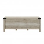 48" Farmhouse Metal X Entry Bench with Storage - White Oak