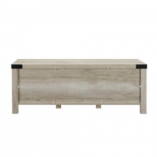 48" Farmhouse Metal X Entry Bench with Storage - White Oak