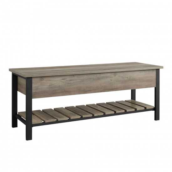 Park City 48" Modern Farmhouse Storage Bench - Grey Wash