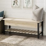 Park City 48" Modern Farmhouse Storage Bench - White Oak