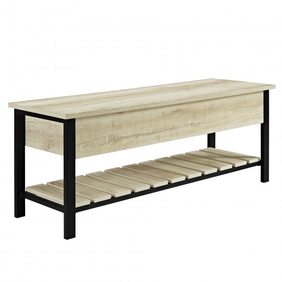 Park City 48" Modern Farmhouse Storage Bench - White Oak